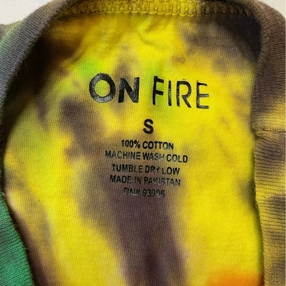 On Fire size small green and orange tie dye boho tank top - Picture 3 of 4